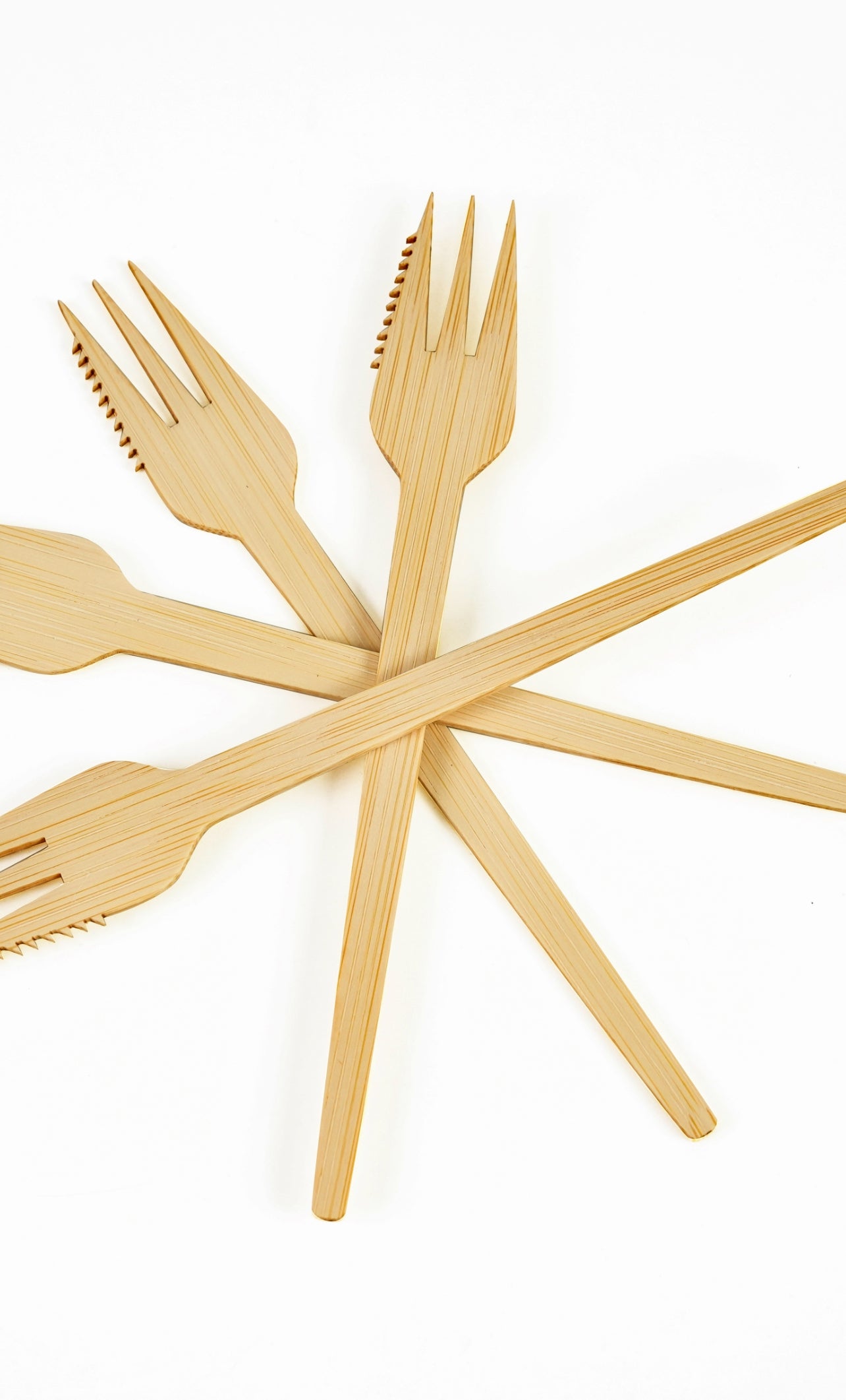 Bambu Bıçaklı Çatal - 50 Adet 170mm 2’si bir arada - Kullanat Tahta