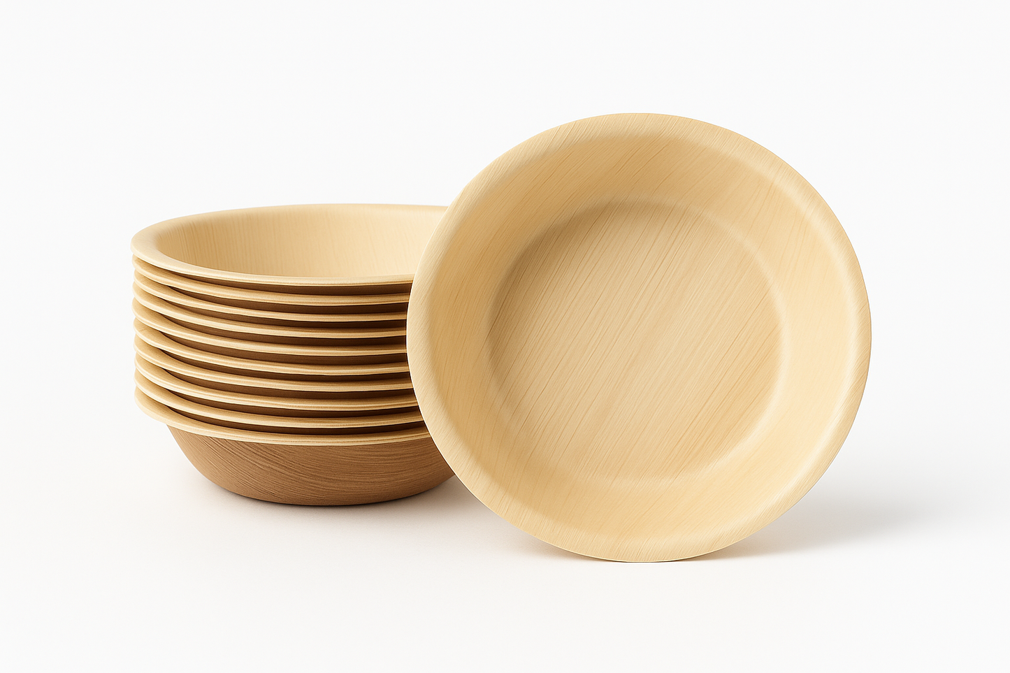 Palmiye Yaprağı Çorba Kasesi Bowl Tabak 15cm (25 Adet) - Kullanat Tahta