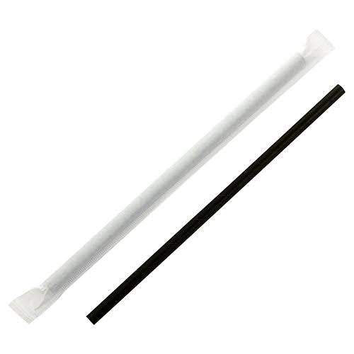 6mm Sargılı Siyah Kağıt Pipet – 20cm (5500 Adet/Koli)