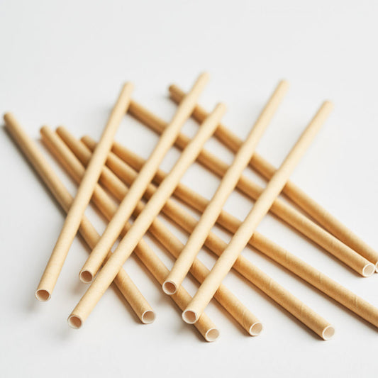 6mm Kraft Kağıt Pipet – 20cm (5000 Adet/Koli) - Kullanat Tahta