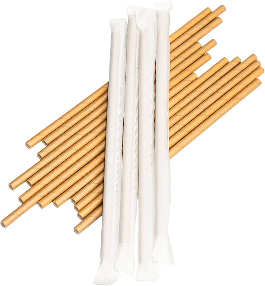 8mm Sargılı Kraft Kağıt Pipet – 20cm (3600 Adet/Koli) - Kullanat Tahta