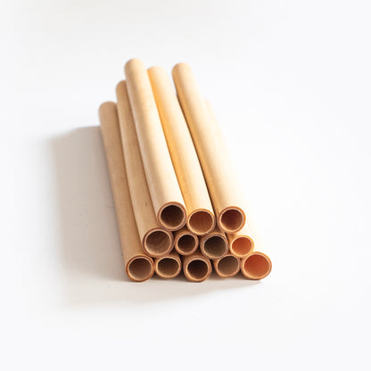 100 Adet Sazlık / Bambu Pipet 16cm - Çap 6-8mm