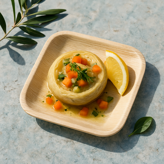 Palmiye Yaprağı Kare Tabak 10cm (25 Adet)
