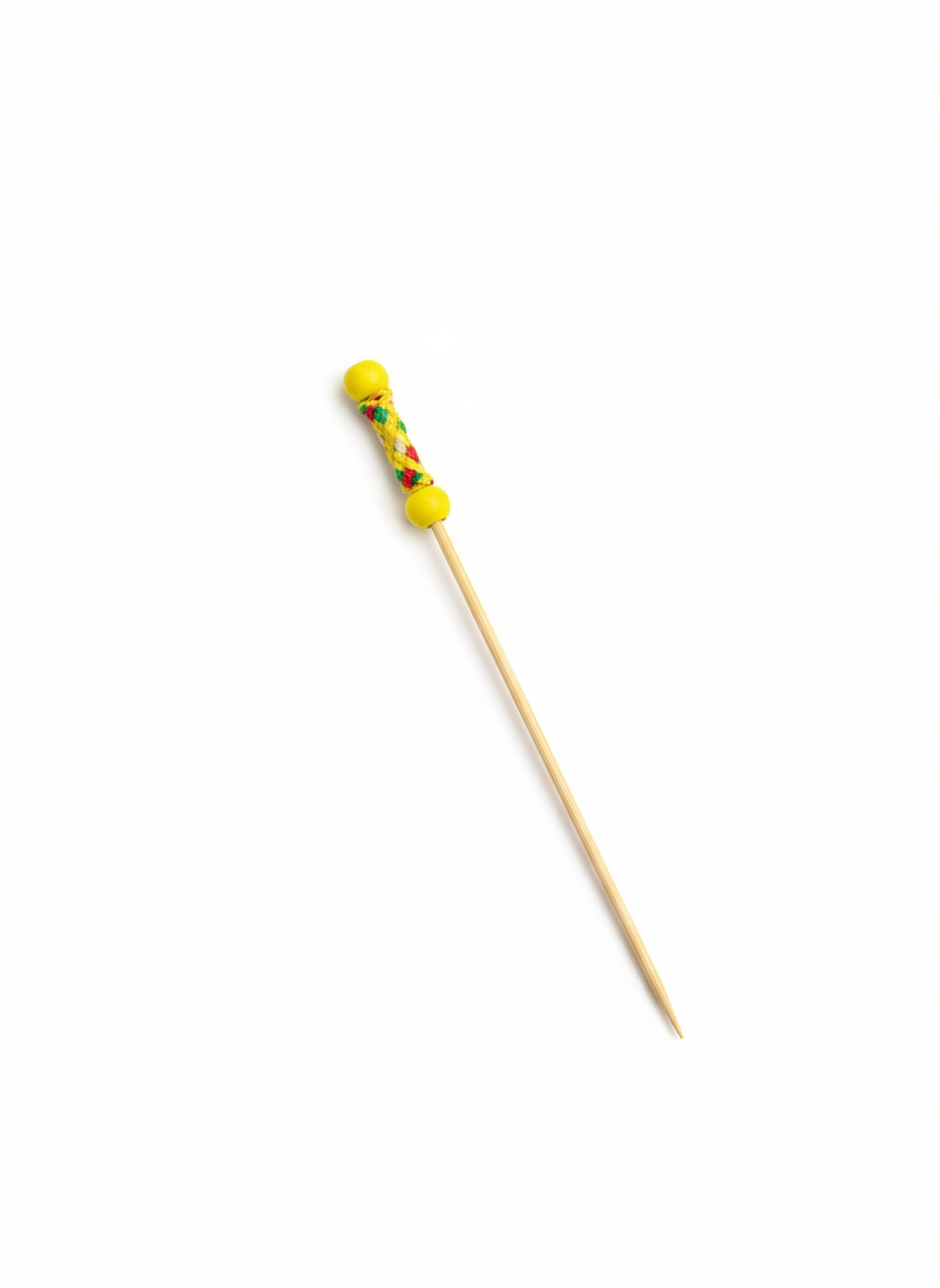 Bambu Örgülü Kürdan (SARI) 12cm - 100 Adet